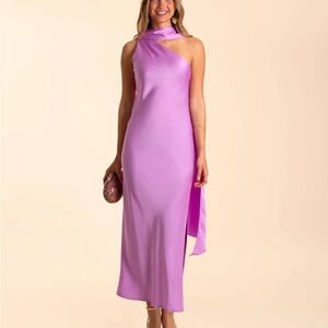 THE-ARE Lilac Abril One Shoulder Dress